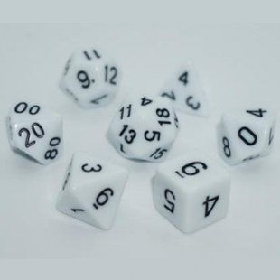 Набір дайсів OPAQUE 7 DICE SET WHITE g7dopaq07 фото