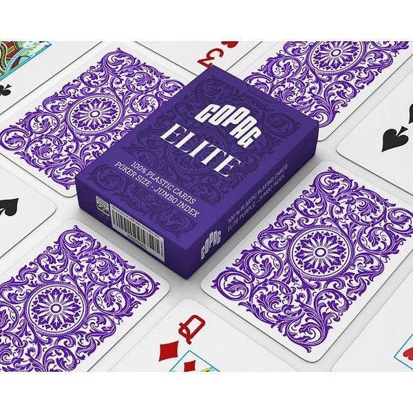 Пластикові карти Copag Elite 100% Plastic Jumbo Ind. Purple cpg005 фото