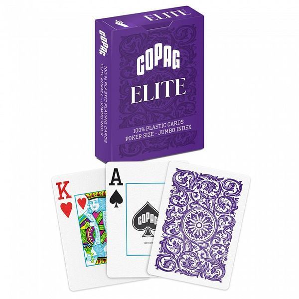 Пластикові карти Copag Elite 100% Plastic Jumbo Ind. Purple cpg005 фото