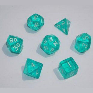 Набір дайсів TRANSPARENT 7 DICE SET AQUA g7dtran07 фото