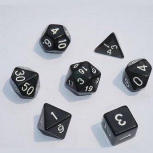 Набір дайсів TRANSPARENT 7 DICE SET BLACK g7dtran10 фото