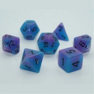 Набір дайсів DOUBLE COLOR GLOW IN THE DARK 7 DICE SET BLUE-PURPLE g7dglowdc05 фото