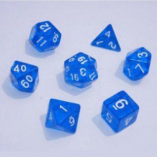 Набір дайсів TRANSPARENT 7 DICE SET BLUE g7dtran06 фото