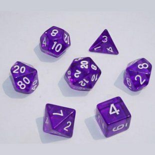 Набір дайсів TRANSPARENT 7 DICE SET DARK PURPLE g7dtran08 фото