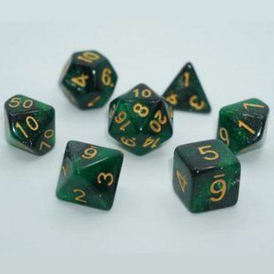Набір дайсів GALAXY 7 DICE SET DARK GREEN g7dgala05 фото