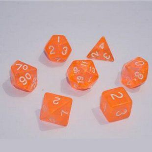 Набір дайсів TRANSPARENT 7 DICE SET ORANGE g7dtran03 фото