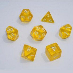 Набір дайсів TRANSPARENT 7 DICE SET YELLOW g7dtran04 фото