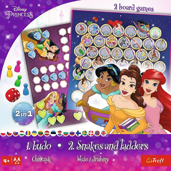 Лудо + Змії і Драбини 2в1: Принцеси Дісней (Ludo + Snakes&ladders 2 in 1: Disney Princess) trfl180 фото