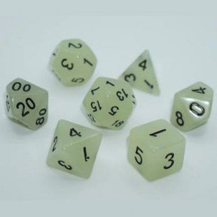 Набір дайсів GLOW IN THE DARK 7 DICE SET WHITE g7dglow05 фото