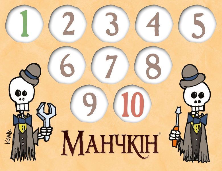 Набір лічильників рівнів до гри "Манчкін" (6 шт.) 10571 фото