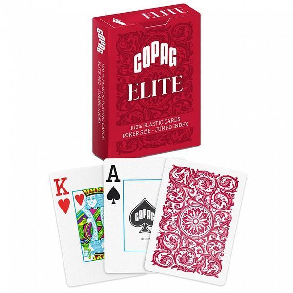 Пластикові карти Copag Elite 100% Plastic Jumbo Ind. Red cpg003 фото Пластикові карти Copag Elite 100% Plastic Jumbo Ind. Red cpg003 фото
