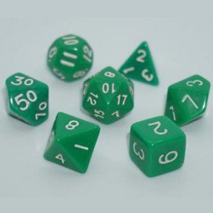 Набір дайсів OPAQUE 7 DICE SET GREEN g7dopaq02 фото