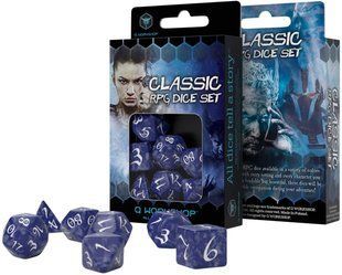 Набір дайсів Classic RPG Cobalt & white Dice Set (7) Q-Workshop SCLE12 фото