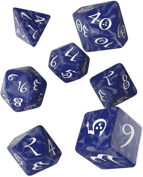 Набір дайсів Classic RPG Cobalt & white Dice Set (7) Q-Workshop SCLE12 фото