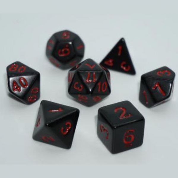 Набір дайсів OPAQUE 7 DICE SET BLACK (W-RED) g7dopaq08 фото Набір дайсів OPAQUE 7 DICE SET BLACK (W-RED) g7dopaq08 фото
