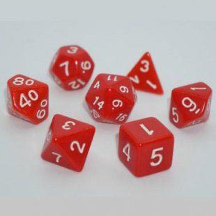 Набір дайсів OPAQUE 7 DICE SET RED g7dopaq06 фото