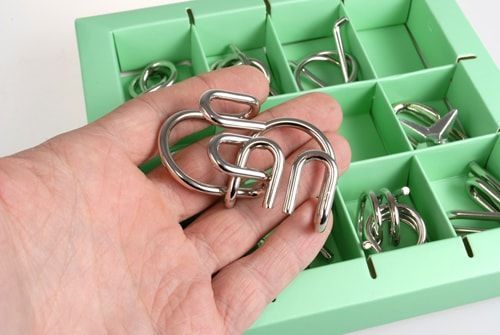 Зелений набір залізних головоломок (10 Metal Puzzle Green) 473357 фото