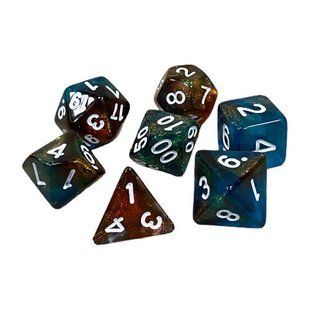 Набір дайсів DOUBLE COLOR GLITTER 7 DICE SET RED-BLUE g7dglitdc10 фото