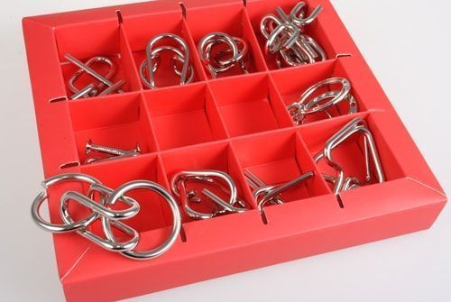 Червоний набір залізних головоломок (10 Metal Puzzle Red) 473358 фото