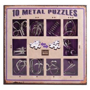 Фіолетовий набір залізних головоломок (10 Metal Puzzle Violet) 473359 фото