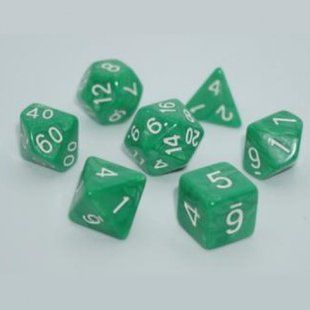 Набір дайсів PEARL 7 DICE SET GREEN g7dpearl16 фото
