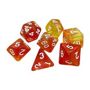 Набір дайсів DOUBLE COLOR GLITTER 7 DICE SET PINK-PURPLE g7dglitdc09 фото