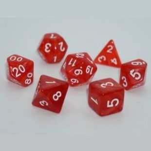 Набір дайсів PEARL 7 DICE SET RED g7dpearl03 фото